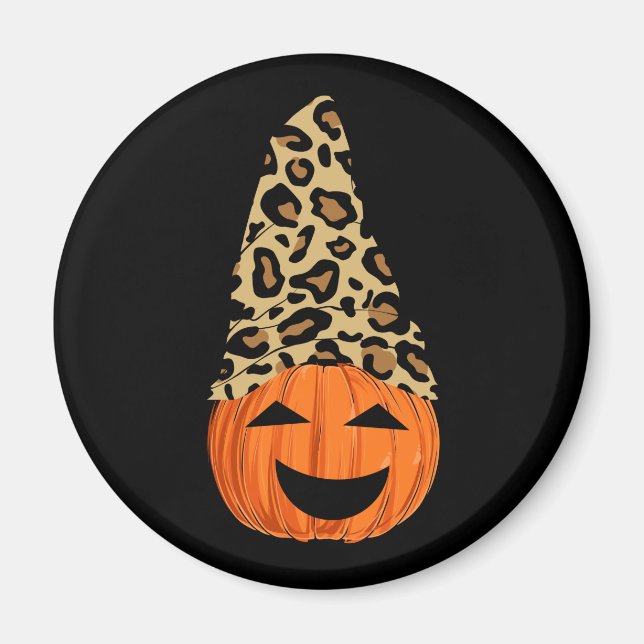 Cute Leopard Hat Pumpkin Magnet (Framsidan)