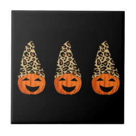 Cute Leopard Hat Pumpkins Kakelplatta