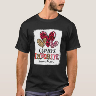 Cute Leopard Heart Cupid's Favorite Teacher Valent T Shirt