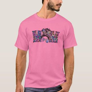 Cute Leopard Messy Bun Mamma design för kvinnor oc T Shirt
