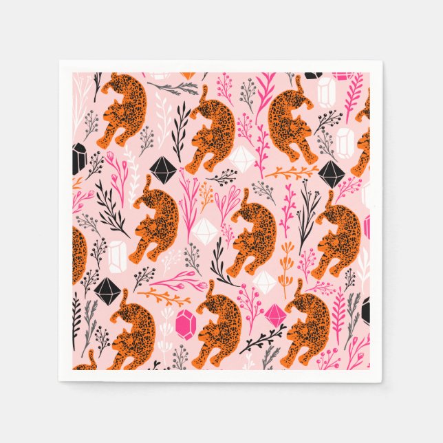 Cute Leopard Papper Napkins Pappersservett (Framsidan)