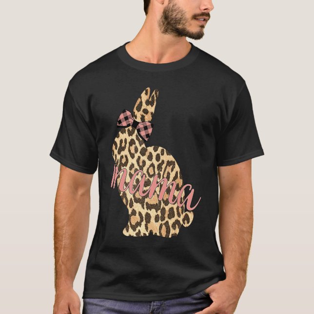 Cute Leopard Print Bunny Mamma Mönster Påsk Rabbi T Shirt (Framsida)