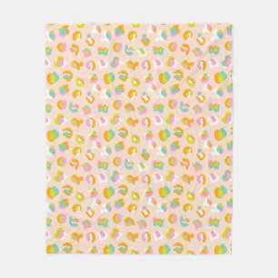 Cute Leopard Print Cheetah Spots Mönster Rosa  Fleecefilt