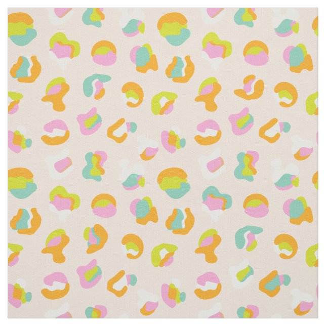 Cute Leopard Print Cheetah Spots Mönster Rosa Tyg (Provkarta)