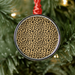 Cute Leopard Print Mönster Julgransprydnad Metall