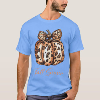 Cute Leopard Pumpkin Fall Autumn Season for Women  T Shirt