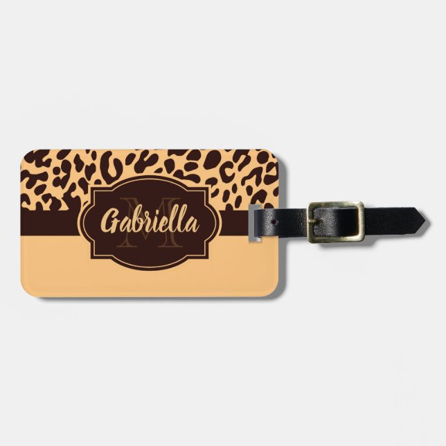 Cute Leopard Skriv ut Bagagebricka (Horisontell Framsida)