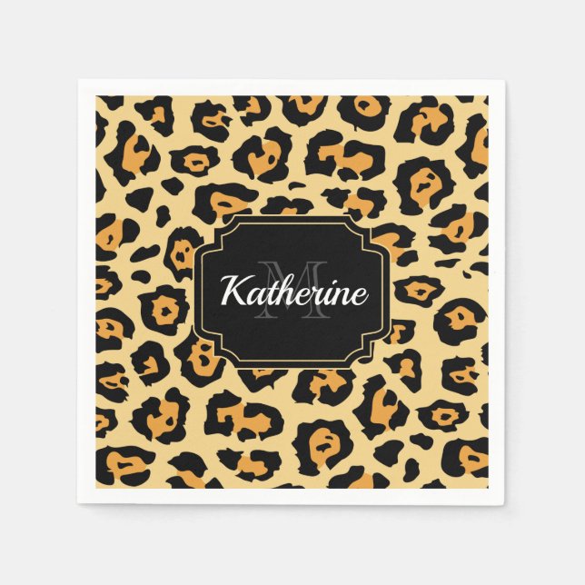 Cute Leopard Skriv ut Pappersservett (Framsidan)