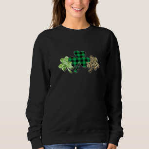 Cute Leopard Skriv ut Shamrock Klöver St Patric T Shirt