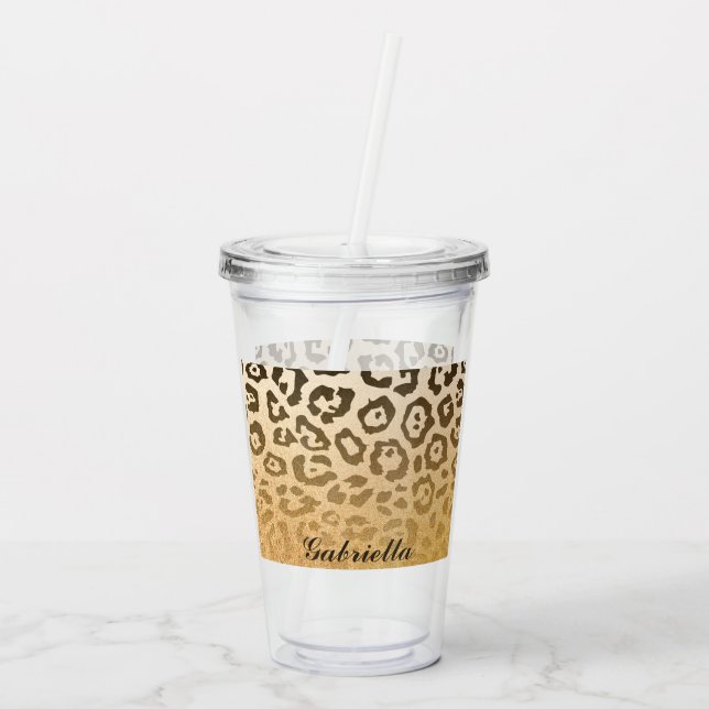 Cute Leopard Skriv ut Take Away Mugg (Baksida)