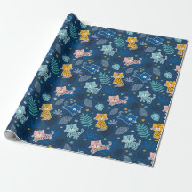 Cute Leopards med djungeln blad blue