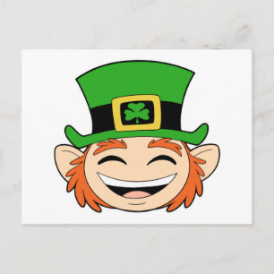 Cute Leprechaun Ansikte Vykort