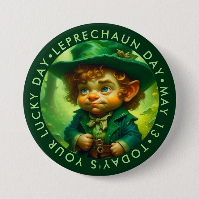 Cute Leprechaun-dagen, tur-dag Knapp (Framsida)
