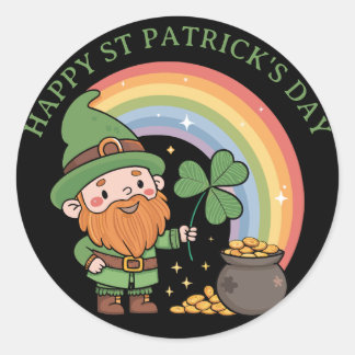 Cute Leprechaun Gnome Runt Klistermärke