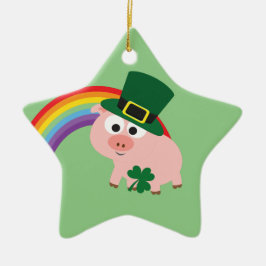 Cute Leprechaun Gris Julgransprydnad Keramik