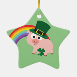 Cute Leprechaun Gris Julgransprydnad Keramik