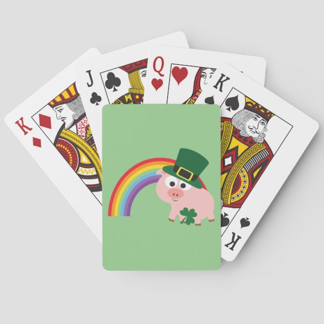 Cute Leprechaun Gris Spel Kort (Baksidan)