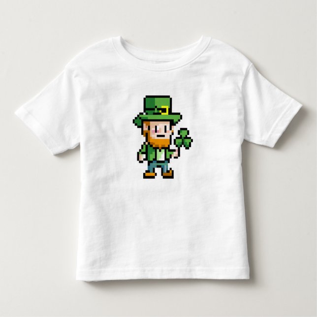 Cute Leprechaun Shamrock Lucky Patrick's Day T Shirt (Framsida)