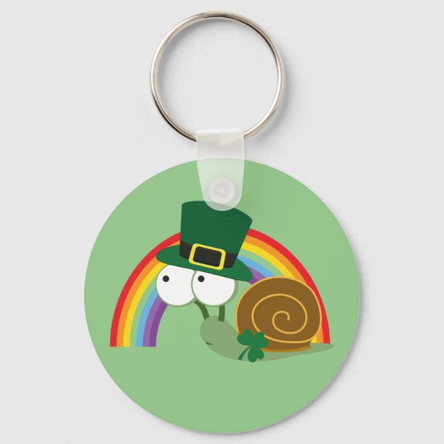 Cute Leprechaun Snigel Nyckelring (Framsida)