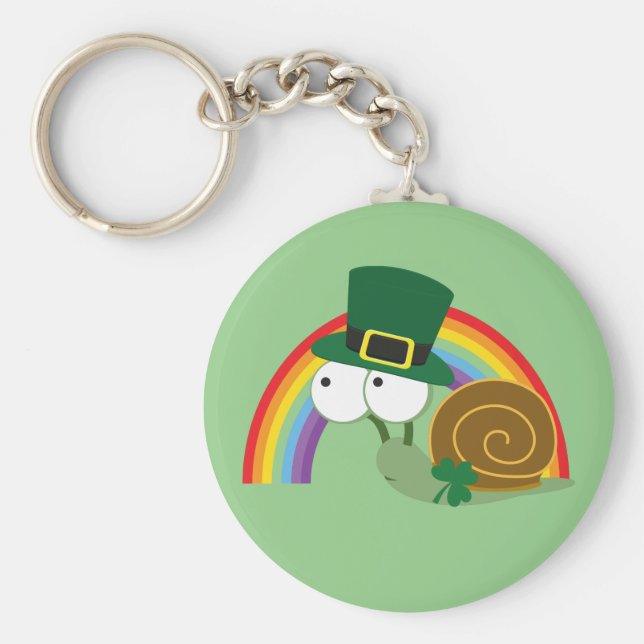 Cute Leprechaun Snigel Nyckelring (Framsidan)