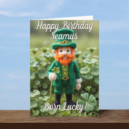 Cute Leprechaun St patrick's day Birthday Card Kort