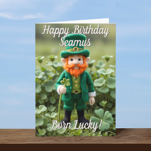 Cute Leprechaun St patrick's day Birthday Card Kort