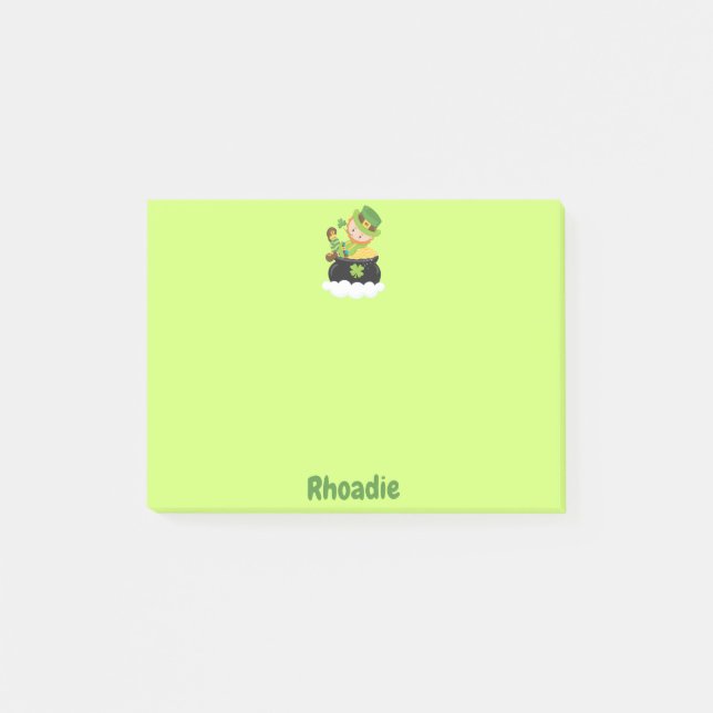 Cute Leprechaun St. Pattys dag Post-it Block (Framsida)