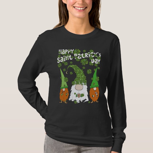 Cute Leprechauns Green C Shamrock Happy St Patrick T Shirt (Framsida)