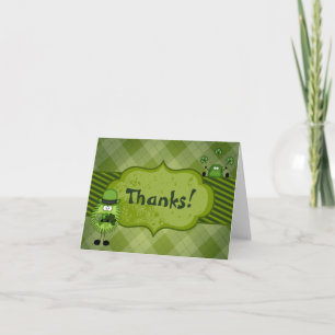 Cute Leprechaunss and Klöver Irish Tack You Card Kort