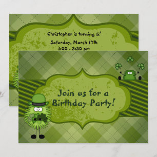 Cute Leprechaunss Irish St patrick's day Birthday Inbjudningar