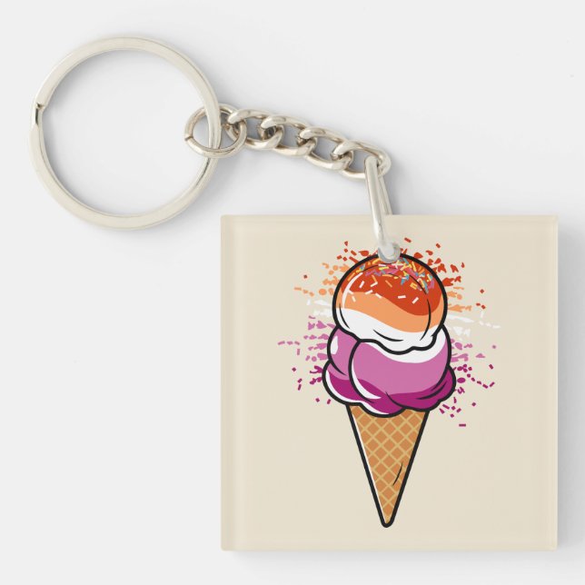 Cute Lesbisk Sapphic LGBT Pride Flagga Ice Cream (Framsidan)