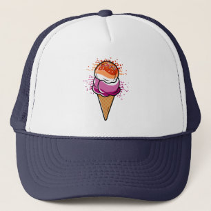Cute Lesbisk Sapphic LGBT Pride Flagga Ice Cream Keps