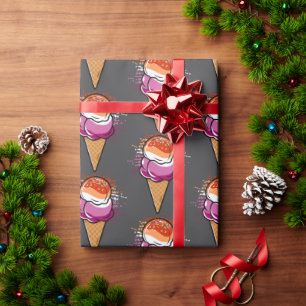 Cute Lesbisk Sapphic LGBT Pride Flagga Ice Cream Presentpapper