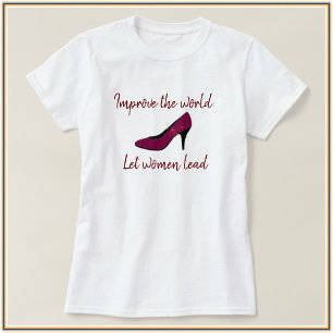 Cute Let Women Leed High Heel Shirt T Shirt