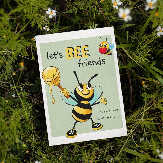Cute 'Lets BEE Friends' klassrum Valentine Helg Vykort (Skapare uppladdad)