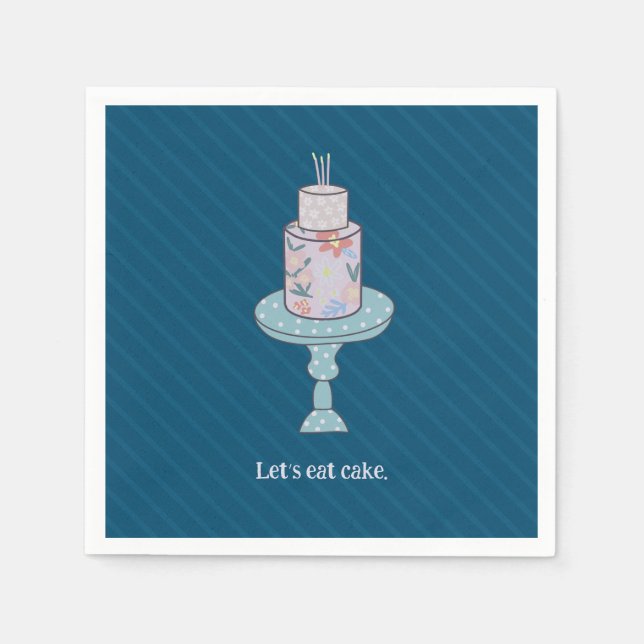 Cute Lets Eat Cake Pappersservett (Framsidan)