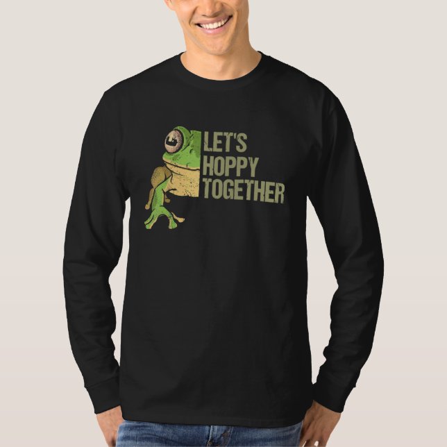 Cute Let's Hoppy Tog Frog and Frog T Shirt (Framsida)