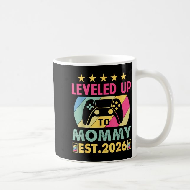Cute Leveled Up To Mommy 2026 Awesome Promoted To  Kaffemugg (Höger)
