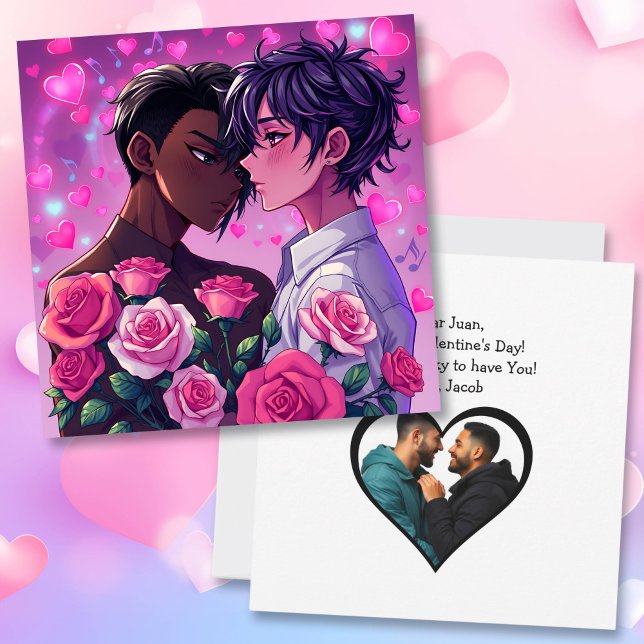 Cute LGBT+ Anime Personlig Alla hjärtans dag Kort (Skapare uppladdad)