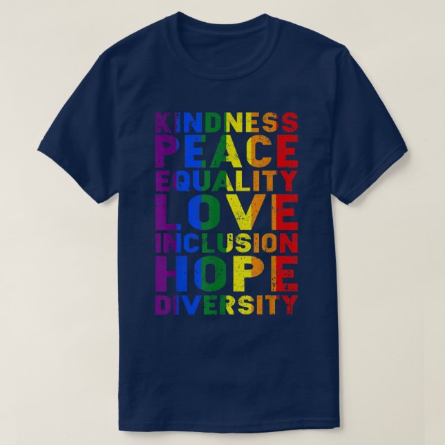 Cute Lgbt Gay Kindness Peace Kärlek Equality Human T Shirt (Design framsida)