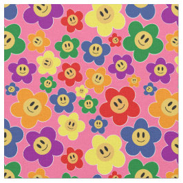 Cute LGBT Rainbow Flower Mönster - Rosa Tyg