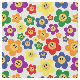 Cute LGBT Rainbow Flower Mönster Tyg