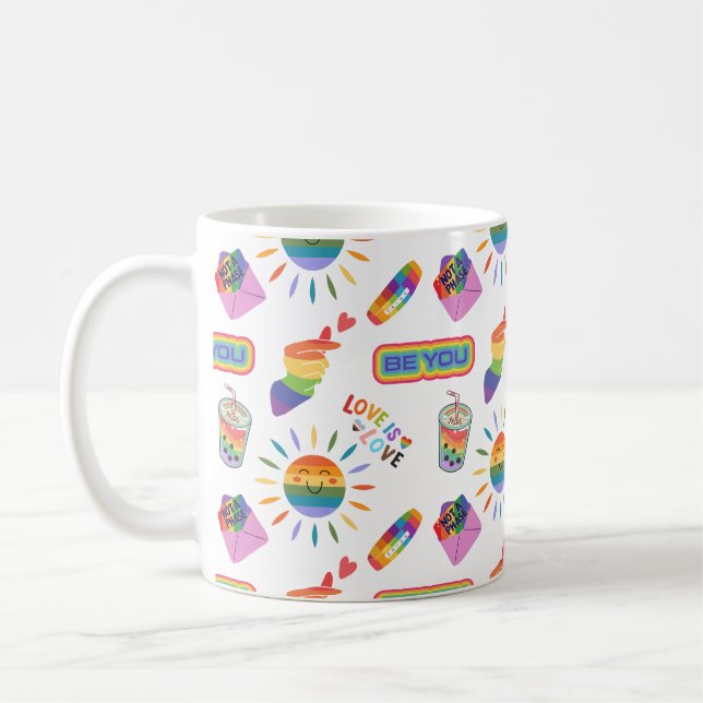 Cute LGBTQ+ Coffee Tea Mugg (Vänster)