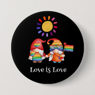 Cute LGBTQ Kärlek är Kärlek Quote Colorful Rainbow Knapp