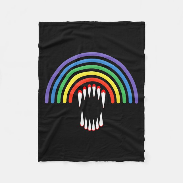 Cute Lgbtq Vamre Lgbt Halloween Ghost Rainbow Gay  Fleecefilt (Framsidan)