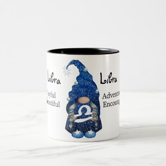 Cute Libra Gnome Zodiac-tecken Två-Tonad Mugg (Center)