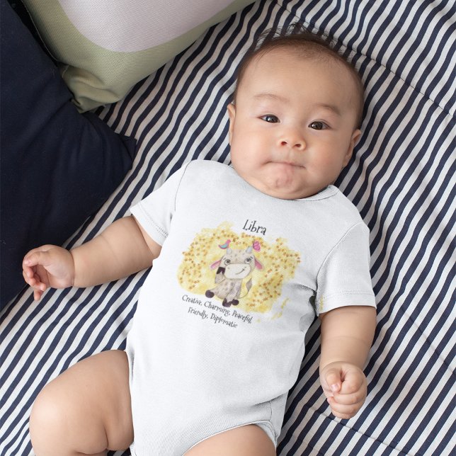 Cute Libra Watercolor Bull Zodiac T Shirt (Cute Libra Watercolor Bull Zodiac Baby Bodysuit)