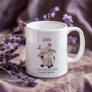 Cute Libra Watercolor Bull Zodiac Traits Kaffemugg