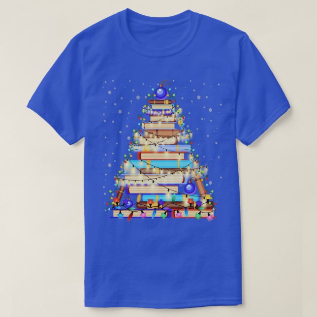 Cute Librarian Bibliotek Träd Ljus Bok T Shirt (Design framsida)