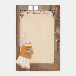 Cute Librarian Ghost Spooky anteckningsblock Post-it Block